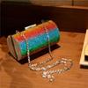 2025 Neue Mode Damen High-End Party Clutch Tasche Regenbogen Abendtasche Luxus Designer Handtasche High-End Diamant Crossbody Taschen