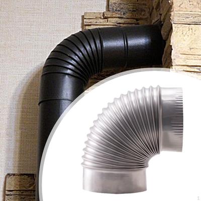 90 Degree Elbow for Stove Pipe, Smoke Pipe Adapter, Rust-Resistant Stainless Steel Chimney
