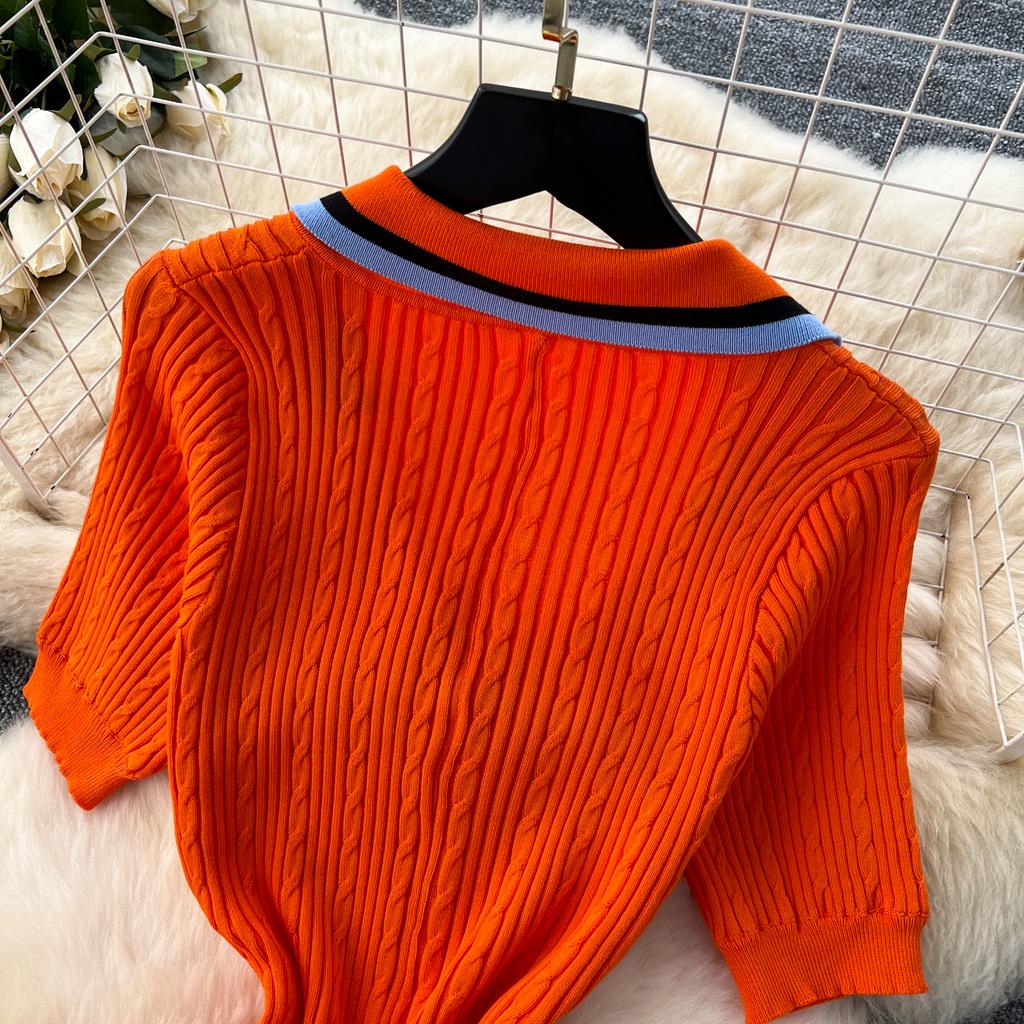 Summer Women Elegant V-neck Designer Embroidery Letter Knitted Sweater Single Breasted Long Midi Dresses