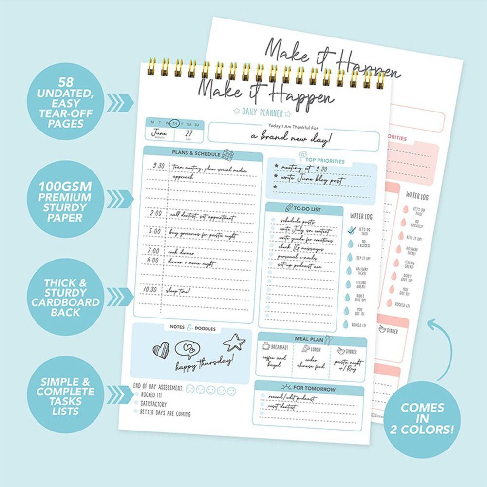52 Sheets Schedules Journal Portable Schedule Writing Pads A5 Agenda Planner  Office Supplies