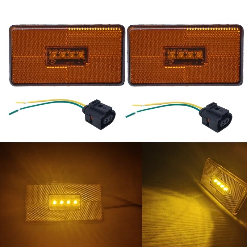 

Боковой габаритный фонарь желтого цвета с 4 светодиодами, 24 В, для кабин SCANIA 5 6 серии PR, серия GTS OEM 2052119 с возможностью вилки