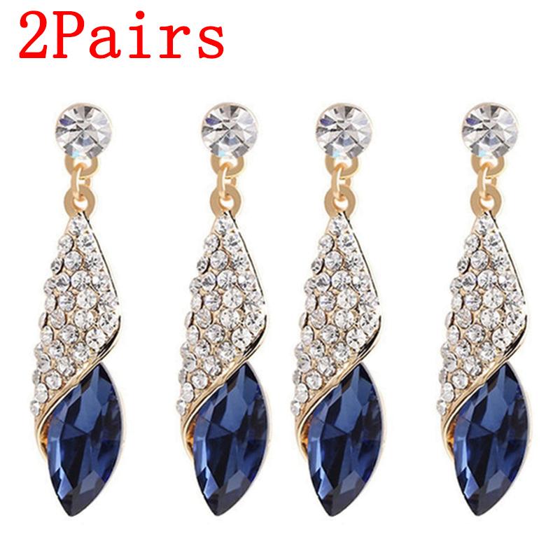 

Модные хрустальные серьги Женские серьги с горным хрусталем в виде капли воды Элегантные украшения для вечеринки Свадебные аксессуары для вечернего платья Сверкающие серьги-подвески для нее One Size