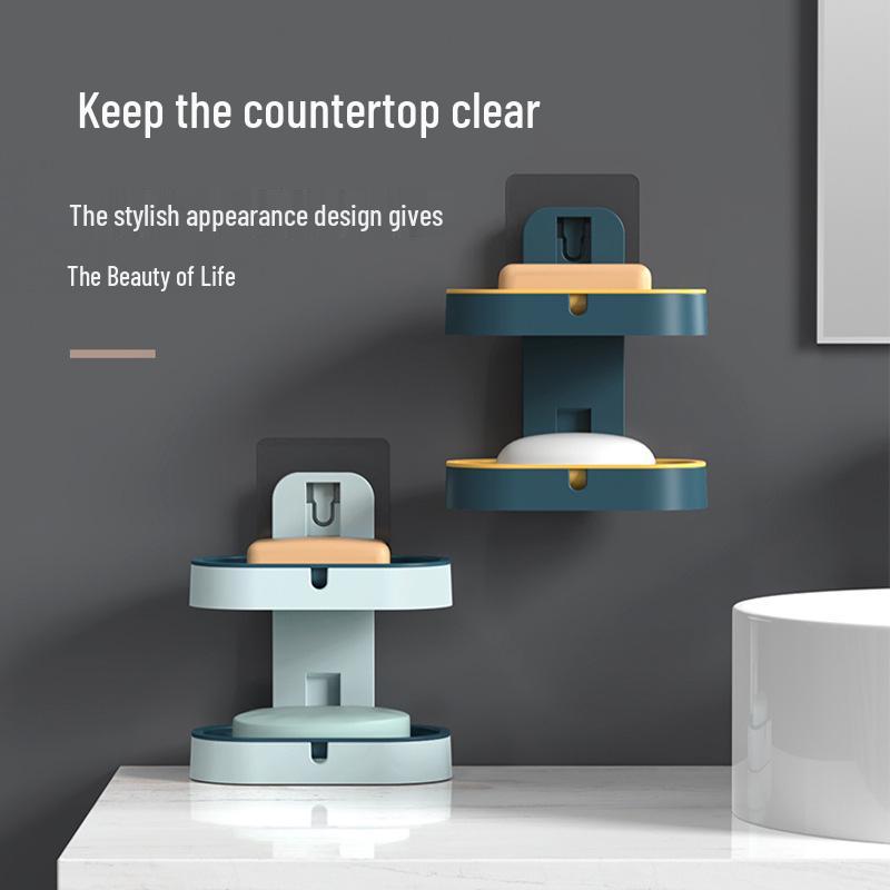 Punch-Free Wall-Mounted Double Layer Soap Holder