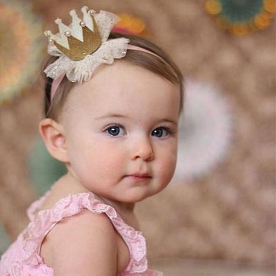 Accessori per copricapo per capelli con corona di pizzo per bambina carina per bambini