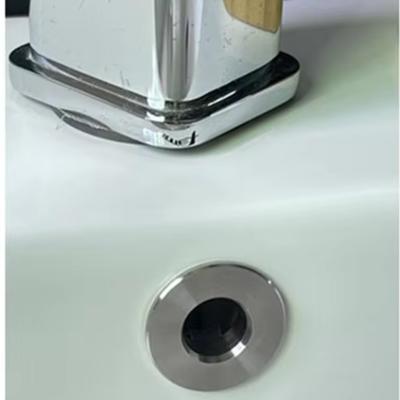 Portable Stainless Steel Sink Overflow Covers Round Replacement Sink Hole Cover Tub Drain Stopper Kitchen Bathroom Supplies