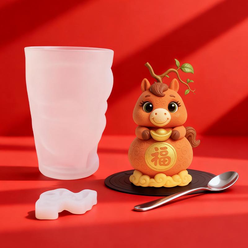 Cartoon Silicone Horse Mold For Pudding, Jelly, Mousse, Chocolate, Ice Cubes, Diy Craft Baking Tool Dessert Mold Horse Year Gift