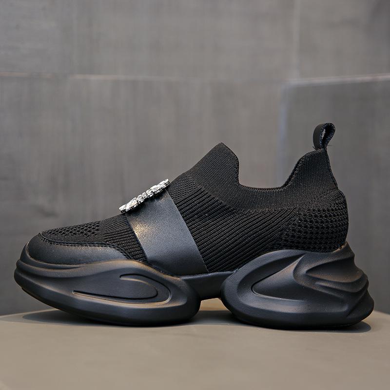 

Little white shoes platform women s inner height increase dad shoes women s 2025 muffin casual sports women s shoes spring and autumn shoes beige 40 чёрный