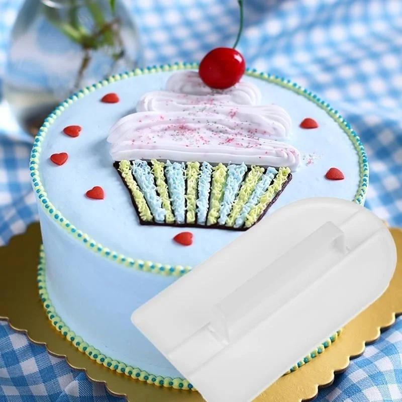 1pc Soft Plastic Cake Tools Cake Decorating Smoother Polisher Fondant Spatulas DIY Cake Baking Tools