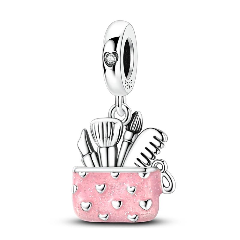 925 Sterling Silver Charms Pendant Perfume Bottle Lipstick High Heels Charming Women's Charms Fit Original Bracelet Jewelry Gift