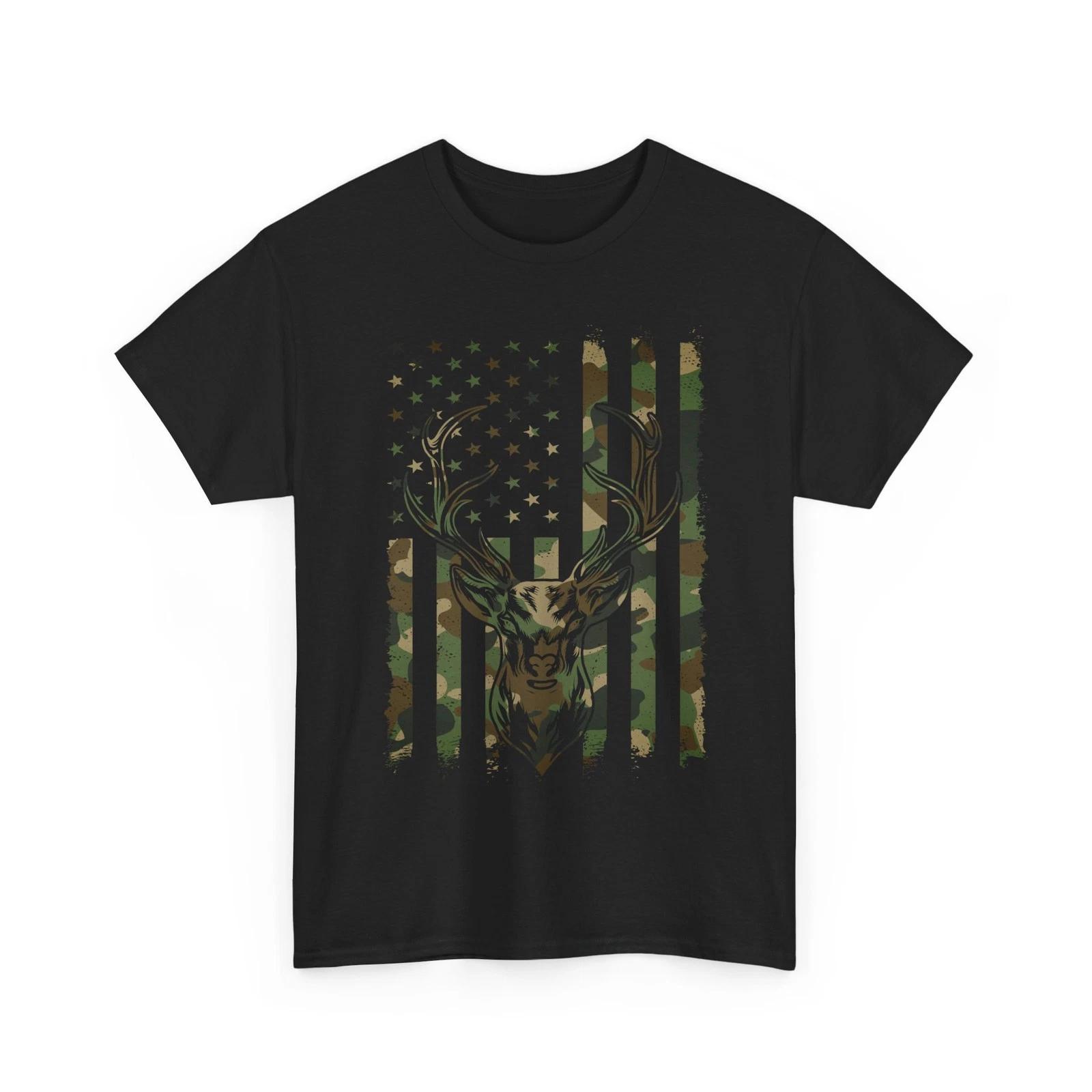 Deer Hunting Camo American Flag Shirt, Hunting Season Lovers Women Men Shirt M
