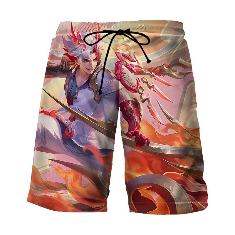 King of Glory Shorts 3D Printed Long Summer Casual Shorts for Primary Secondary School Students Adolescents Shorts Men’s