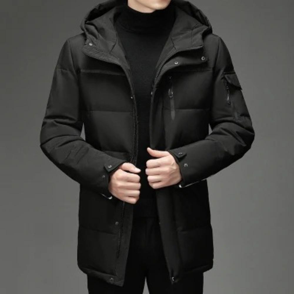 Down jacket men's jacket dad wear long work clothes over the knee thickened middle-aged and elderly outdoor