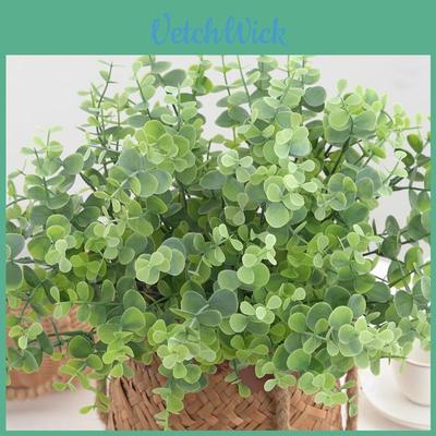 Artificial Eucalyptus Globulus Plant With White Spray For Home Decor And Weddings