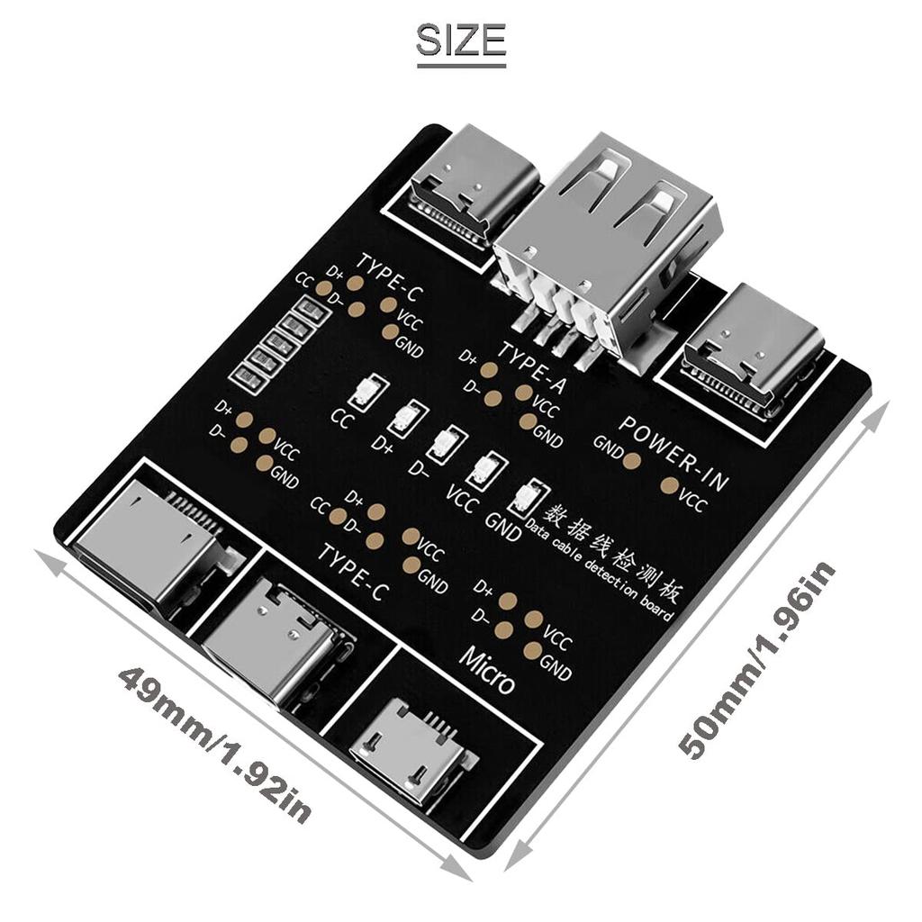 1-3Pcs DT3 USB Tester Data Cable Detection Board for IOS Android Micro Type-C Short Circuit on-Off Switching Test Board Tool