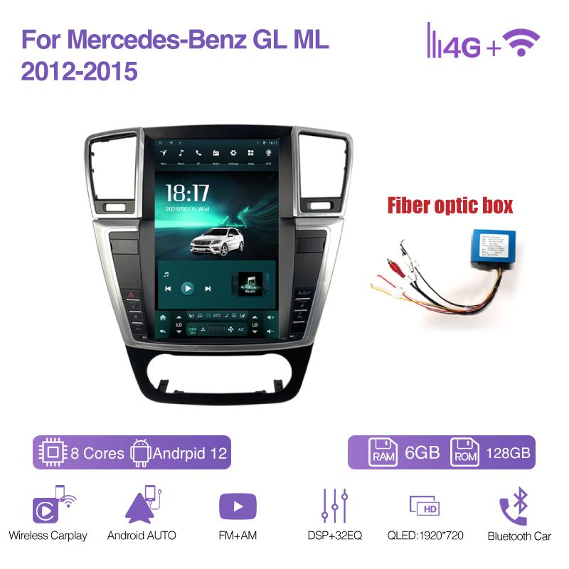 12.1" For Mercedes Benz GL ML W166 X166 2012-2015 Car Multimedia Video Player GPS Navigation Android11 8+128G 8Core CarPlay 4G
