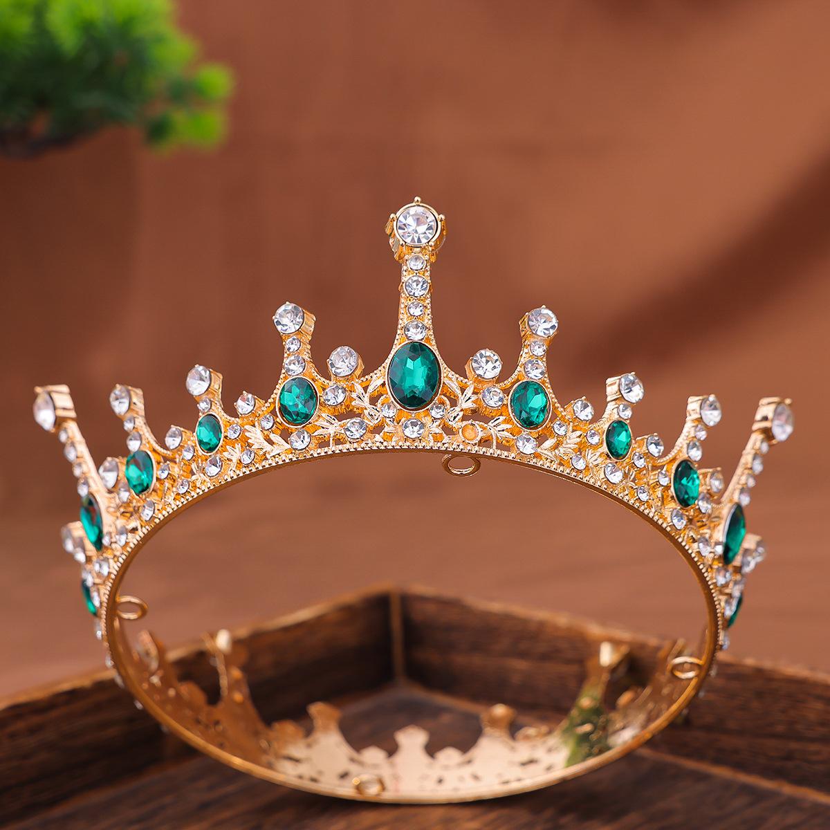 

Весь круг диадемы невесты Европейская и американская диадема из страз Аксессуары для волос Свадебное платье День рождения Аксессуары для волос