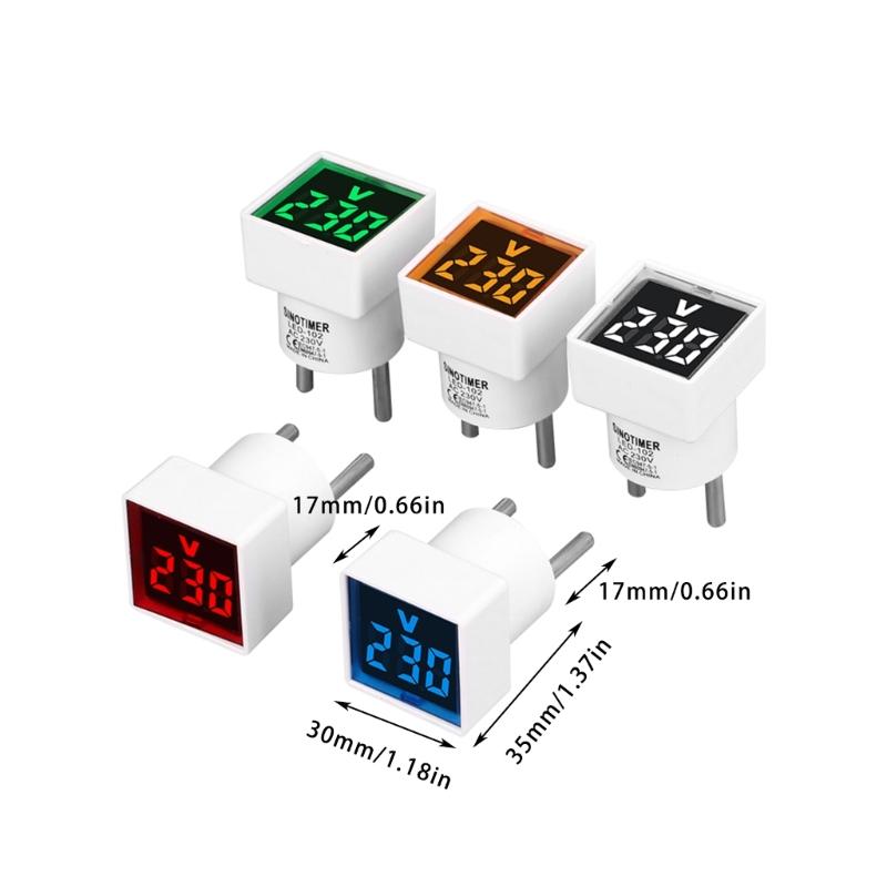 European Type Plugs In Voltmeter Digital Voltages Tester with LED Display Small Voltages Indicates Simple Installation