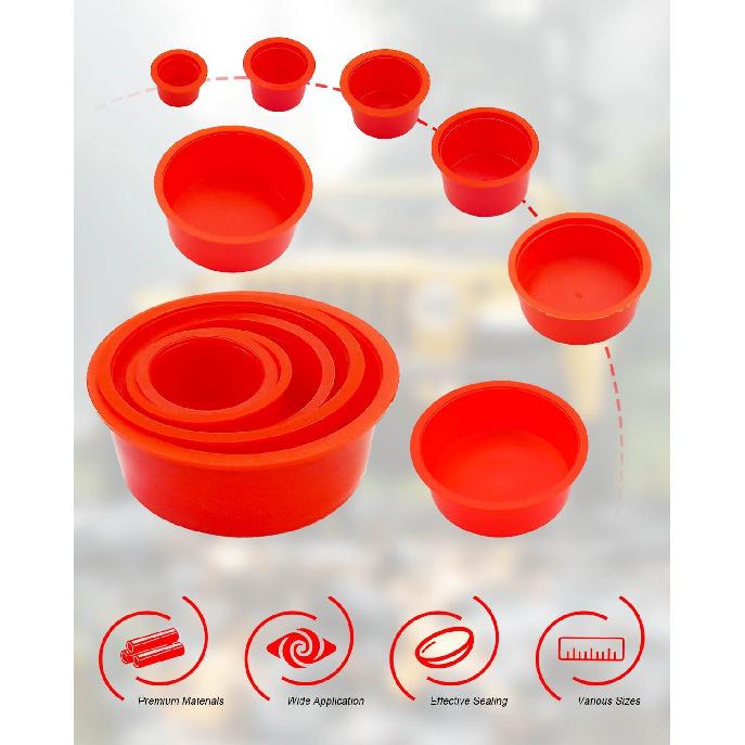 48 Pcs Automotive Cap Plugs Kit 0.11" To 2.39" Fit For AutoLine Pro, Autool, MR CARTOOL, OTC, Plastic Tapered Wide Thick Flange Hose Caps