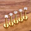 10Pcs ASTM F136 Titanium 18G/16G Internal Teeth Labret Stud CZ Cartilage Earring Helix Tragus Nose Stud Piercing