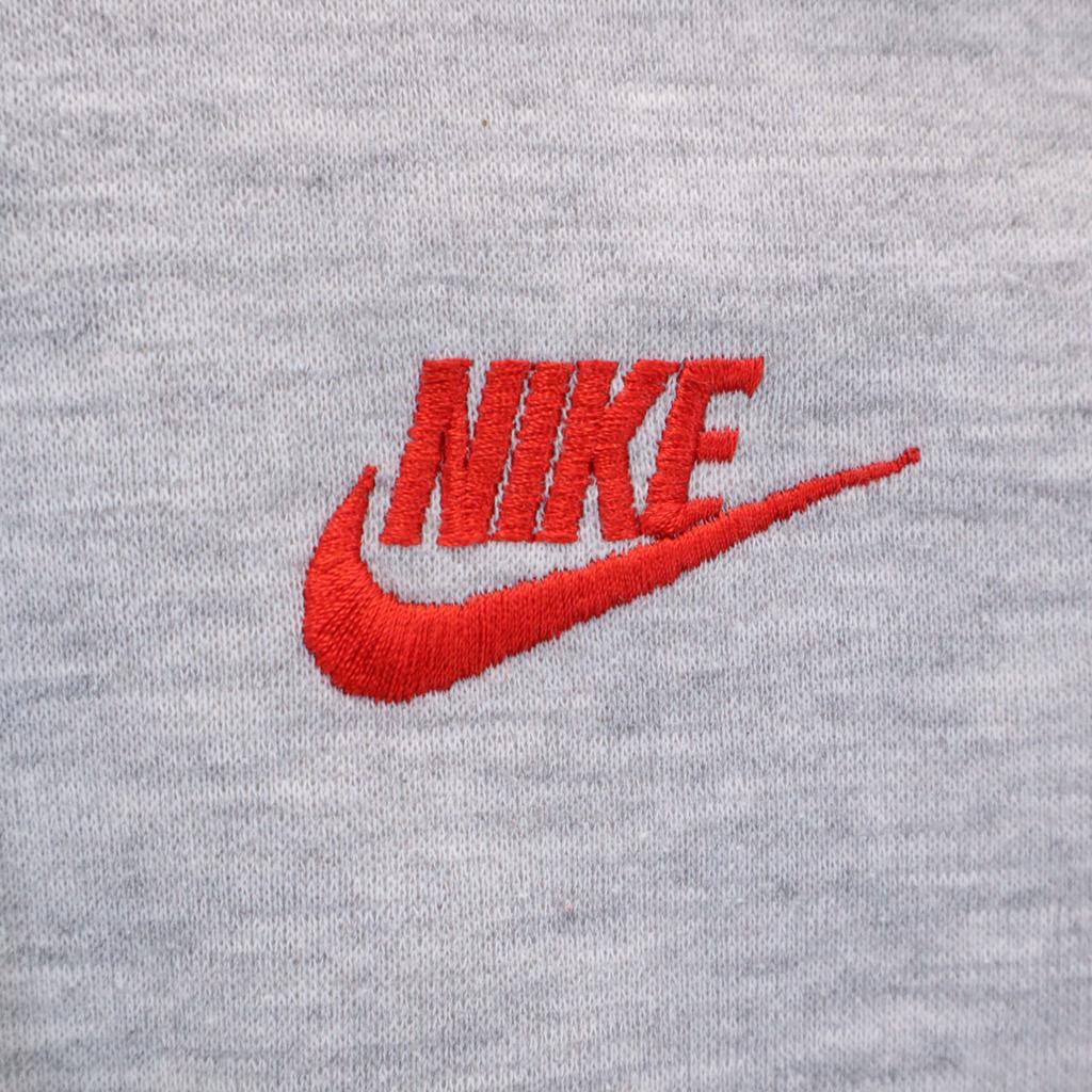 Nike 90s Old Silver Tag Long Sleeve Sweat Zip Hoodie L Gray Back Brushed Men's Used