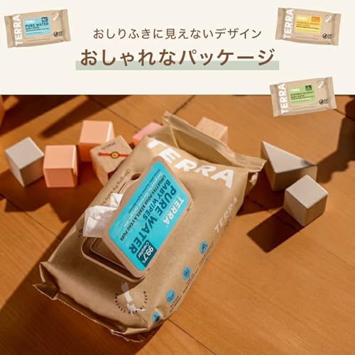 TERRA Baby Wipes, 10 sheets x 3 packs (30 sheets), Thick, Portable, Moisture-Resistant, Tear-Resistant, Additive-Free, with Lid, Extra Thick, Baby Wip