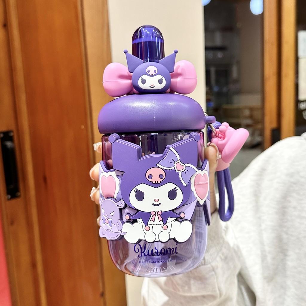 Sanrio Kuromi Plastic Straw Cup With Leakproof Seal For Kids And Travel