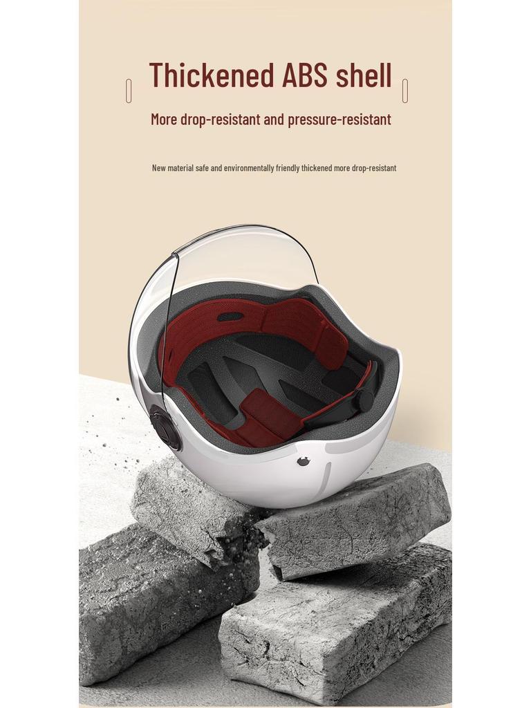Golden Bell 3C Certified Unisex Electric Vehicle & Motorcycle Half Helmet with Sunscreen Protection