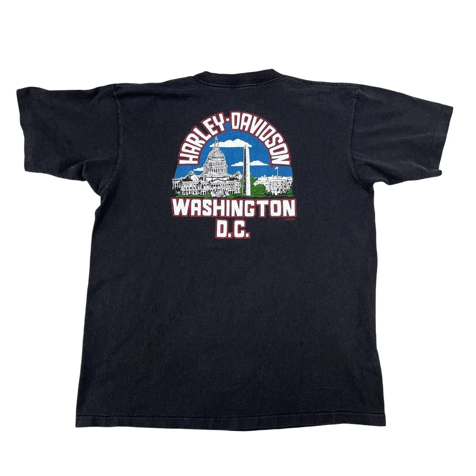 

VTG Harley-Davidson 1997 Rolling Thunder X Washington DC Black T-Shirt Sz Large M