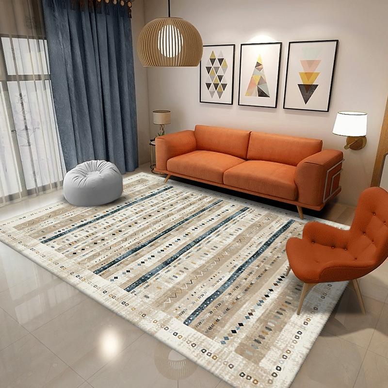 Modern Geometric Tribal Area Rug With Artistic Retro Pattern Designs Soft Decorative Carpet For Living Room Bedroom Home Decor