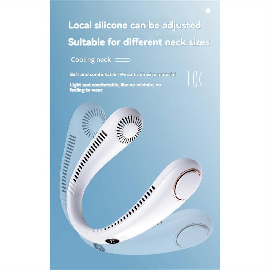 1200mah Mini Neck Fan Portable No Bladeless Hanging Neck Rechargeable Air Cooler 3 Speed Mini Summer Outdoor Sport Fan