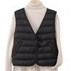 High-end Light Luxury Goose Down~ New Women's Bottom V-neck Down Vest, Light and Slim Women's Collarless Vest