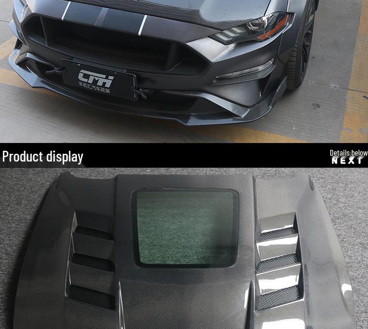 Ford Mustang 18-23 Transparent Carbon Fiber Hood Cover