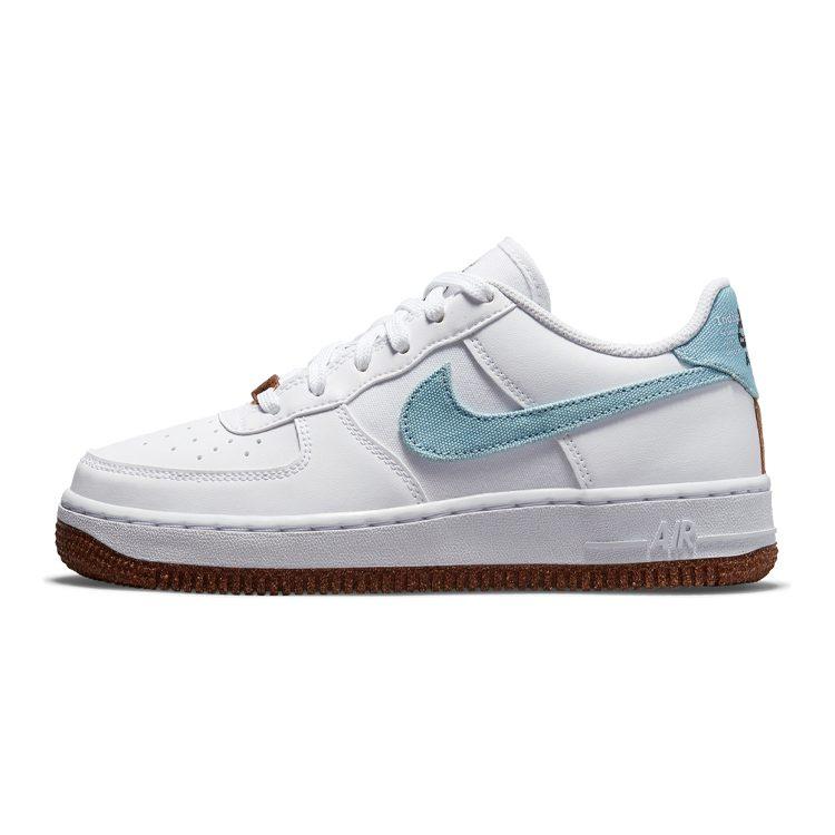 Nike Air Force 1 Low LV8 Indigo Canvas Cork White GS DA3093-100