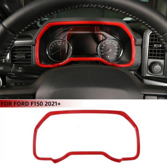 

Red ABS Dashboard Meter Frame Cover Trim Bezels for Ford F150 + Accessories