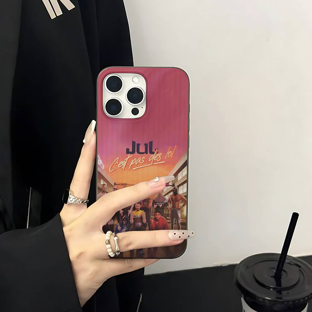 Rapper J-JuL C'est Pas Des Lol Handyhülle Für IPhone 17 16 15 11 12 13 14 Pro Max Weiche Gewellte Silikonhülle