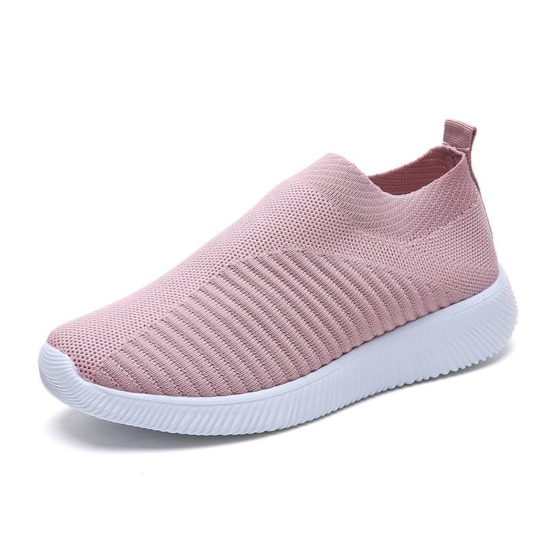 

Fashion Women Sneaker Summer Elastic Force Mesh Breathable Flat Ladies Slip on Casual Sports Shoes Comfortable Vulcanize Shoes 35