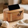 Yarn Bowl for Knitting Wooden Lidded Thread Storage Bowl Double Curling Thread Holder for Quilting Knitting Weaving Crocheting