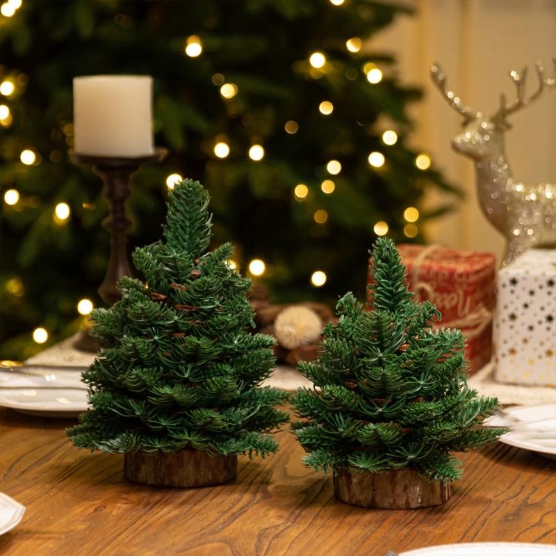 User Friendly Tabletop Christmas Tree Wood And Plastic Scandinavian Style Holiday Centerpieces For Home Or Office