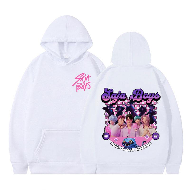 Saja Boys Kpop Demon Hunter Funny Cartoon Hoodie Autumn and Winter Aesthetic Trend Hip-hop Pullover Men Women Oversized Hoodies