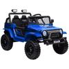 12V Battery Powered Kids Ride-On Car, Electric Truck W/ Spring Suspension, Remote, Music, Horn, Lights, Blue