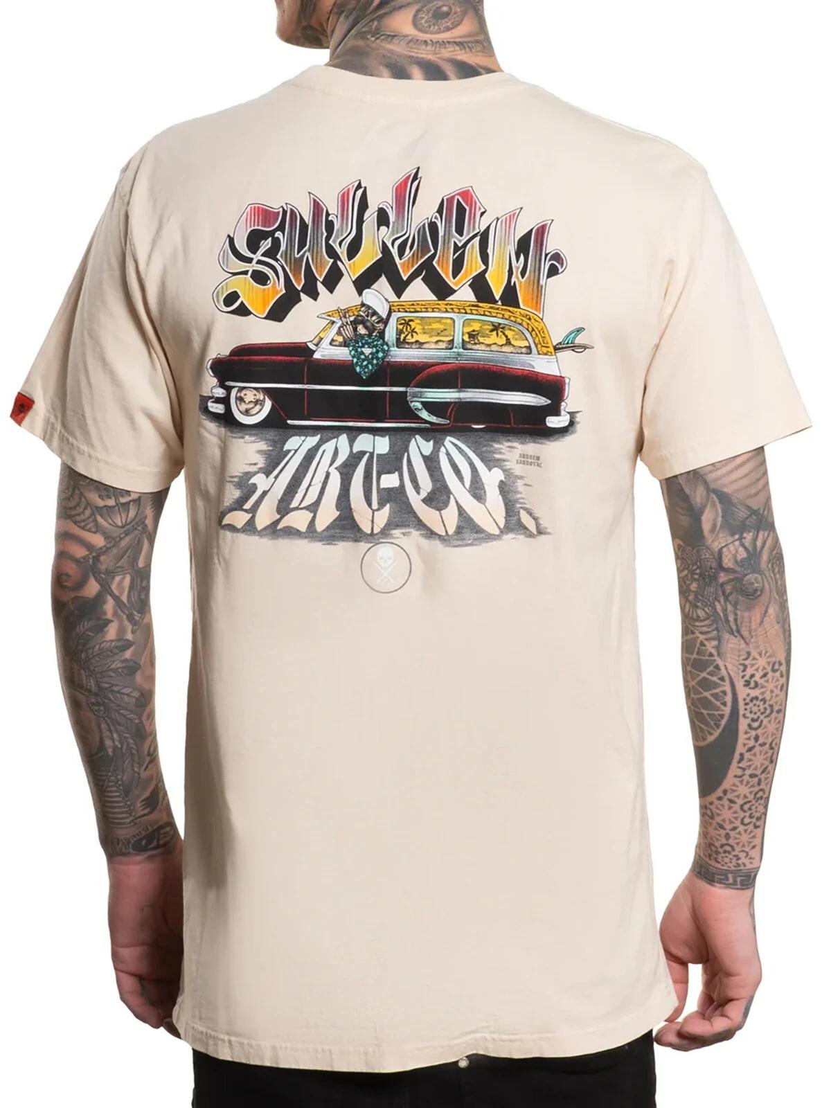 

Sullen Men s Low Tide Short Sleeve Premium T-shirt Low Rider Tattoo Style Tee 3XL