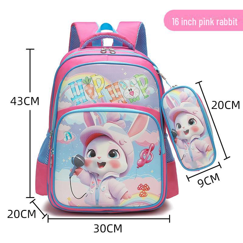 

Легкий рюкзак с защитой позвоночника от мультфильмов для учеников 1-6 классов с пеналом Cute Rabbit