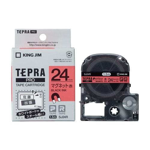 King Jim [Genuine] Tepra PRO Tape Cartridge Magnetic Tape 24mm Red Label/Black Letters Length 1.5m SJ24R
