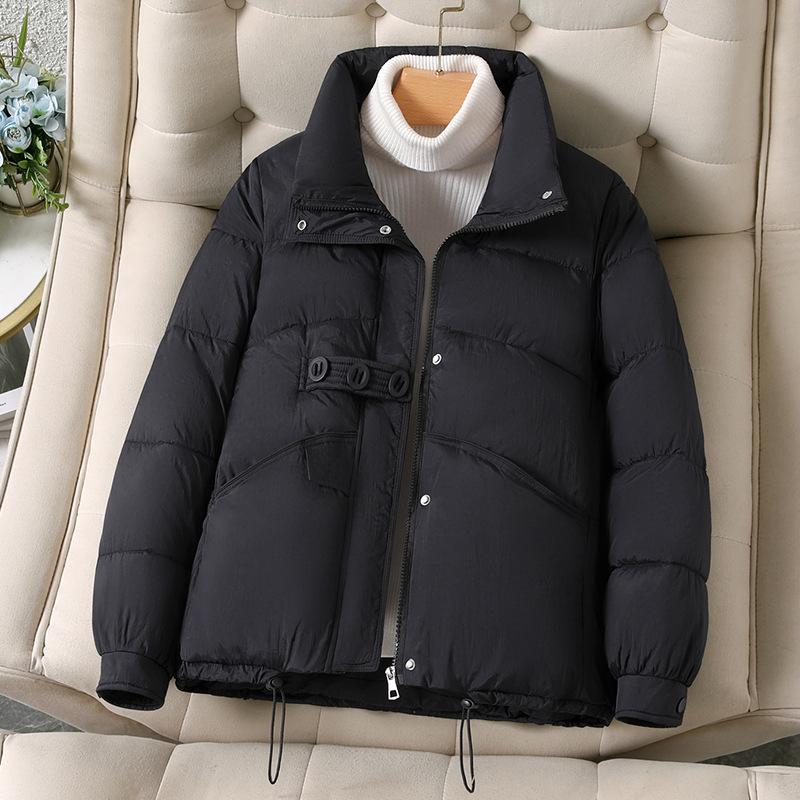 

Ladies Down Cotton-padded Jacket Design Sense Temperament Female Winter Parka High quality Comfortable Women Coat XXXL чорний