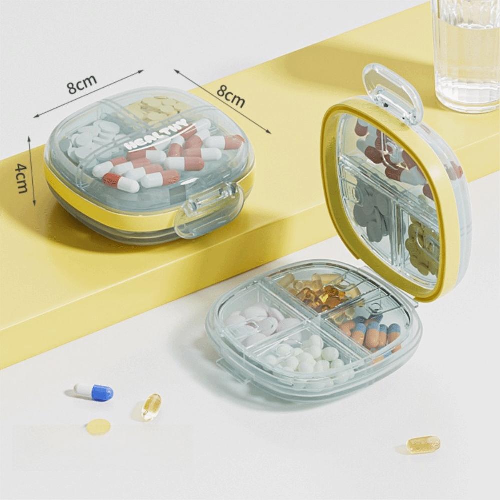 Double Layer Seven Days Pill Box Moisture-Proof Sealed Pill Organizer with Lid 7 Grids Medicine Storage Box for Home&Travel