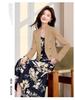 Women's Petite Slim Fit Color Block Suit Set - Light Luxury Style, Flattering Double-Breasted Short Blazer, Professional Wear.