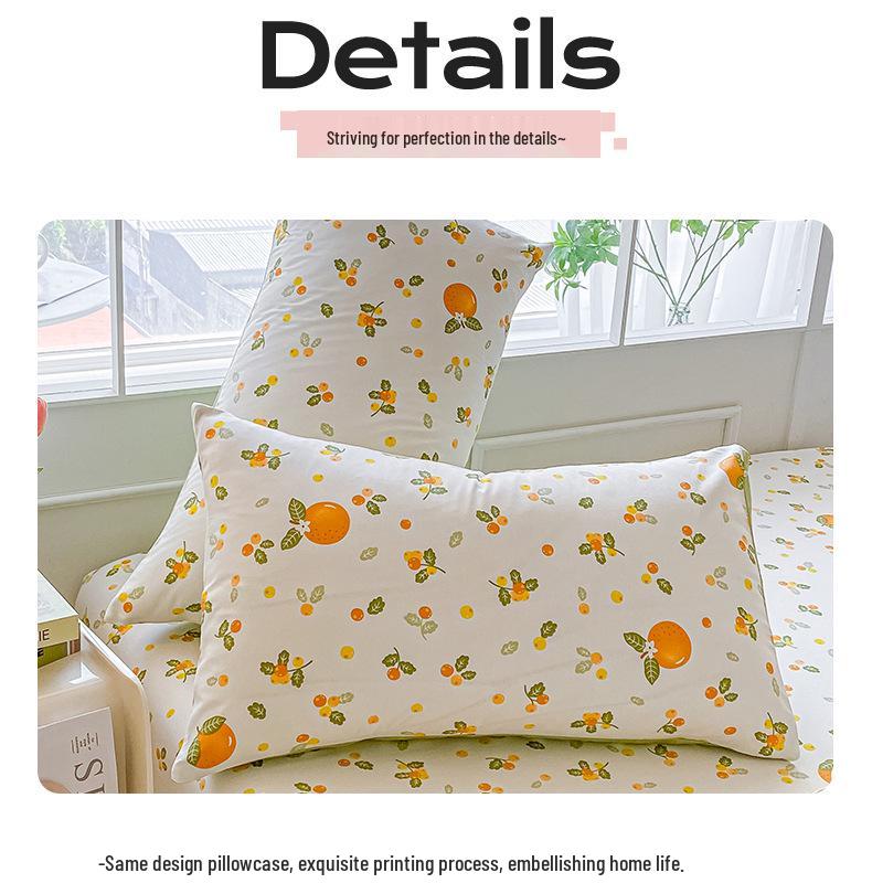 Pure Cotton Three-Piece Bed Sheet Set - Coarse Cloth, Fitted, Suitable for Dorms and Babies