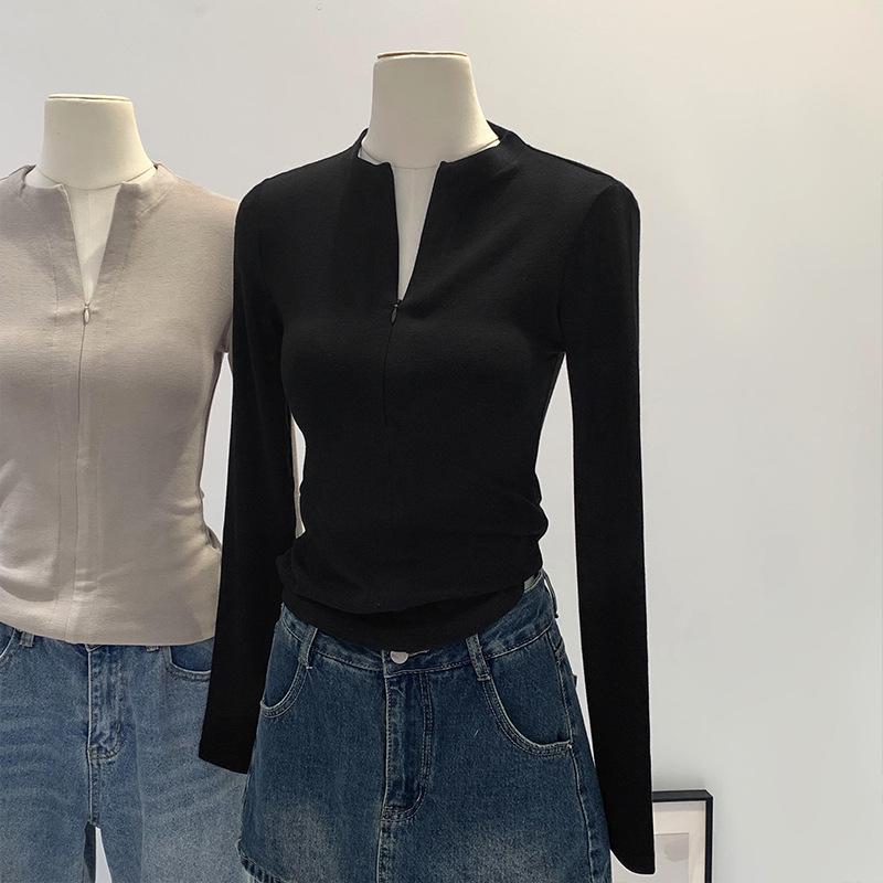 

Women s High-End Brushed Stand Collar Base Layer Top, Slim Fit, True Shoulder, Half-Zip, Ideal for Spring, Autumn, Winter L чёрный