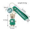 Adorable Bear Barista Keychain Cute Silicone Accessory Perfect For Gift Giving