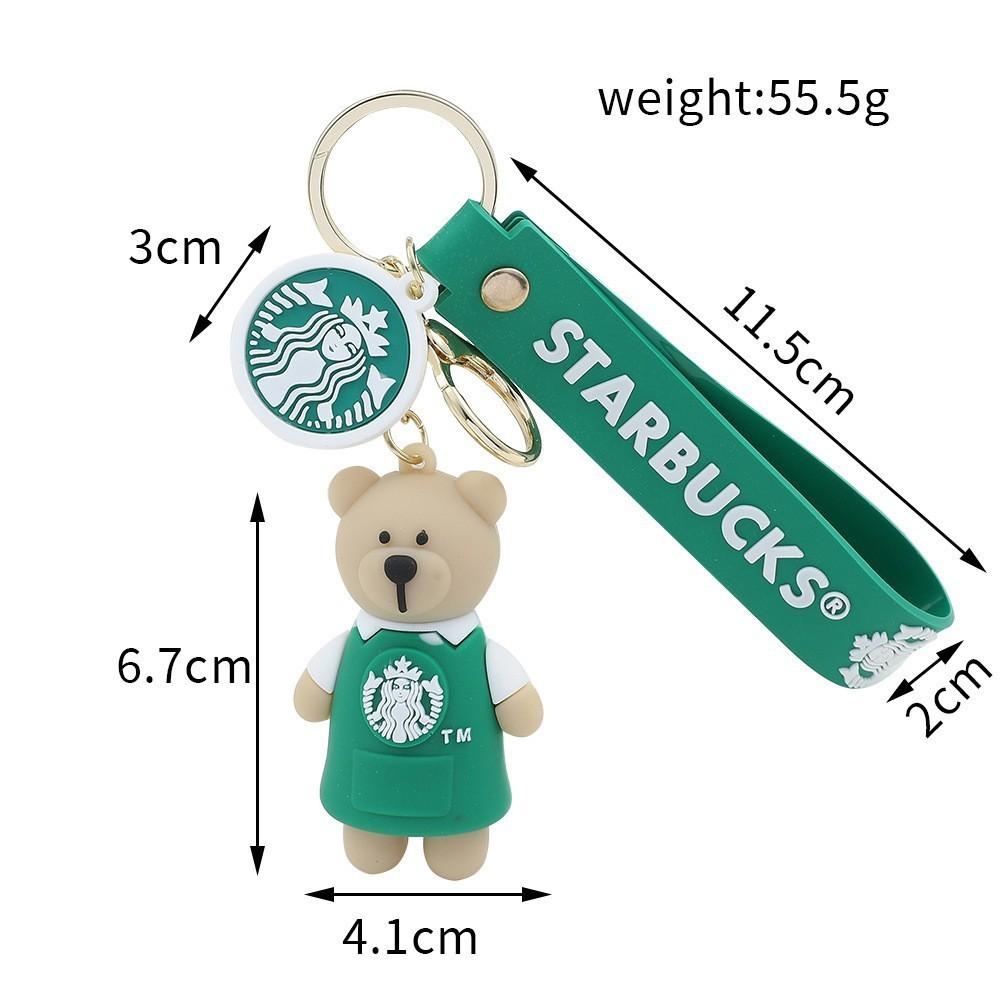 Adorable Bear Barista Keychain Cute Silicone Accessory Perfect For Gift Giving